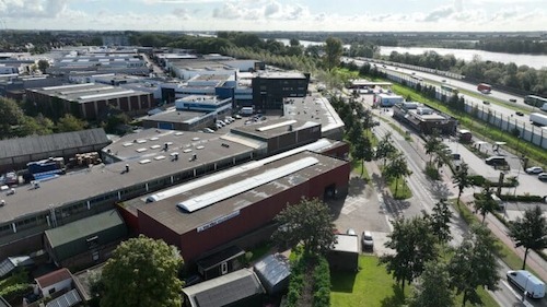 Luchtfoto van terrein De Peulen